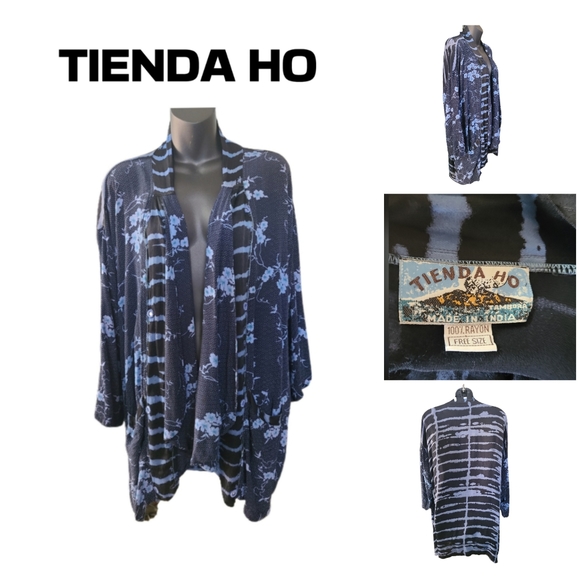 TIENDA HO Jackets & Blazers - VINTAGE TIENDA HO BOHO ABSTRACT JACKET